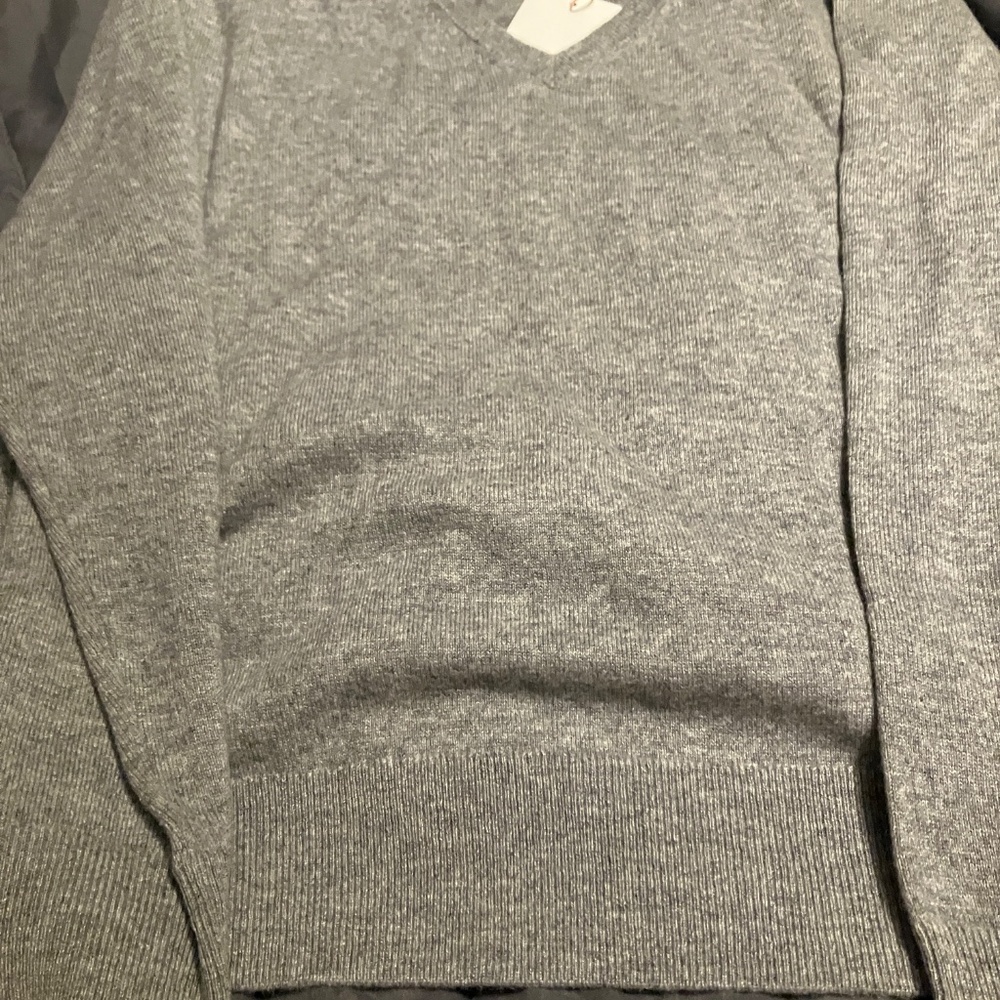 Quince Mongolian cashmere v-neck sweater gray women’s XL new with tags - Picture 4 of 6